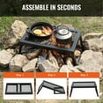 thumbnail image 6 of KFFKFF Heavy Duty Foldable Steel Campfire Grill Portable BBQ Grill & Griddle for Camping Picnics and Outdoor Cooking High Temp Resistant up to 572℉, 6 of 8