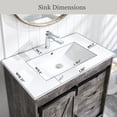 thumbnail image 4 of wow97e Farmhouse Bathroom Vanity with Sink, 24" Freestanding Bathroom Vanity Cabinet with Sliding Barn Door, 3 Storage Drawers & Adjustable Shelves, 4 of 7