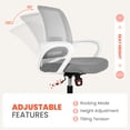 thumbnail image 3 of NEO CHAIR Ergonomic Office Chair, Lumbar Support Mid Back, Mesh Home Office Computer Desk Chair with Armrests, Gray, 3 of 9