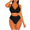 thumbnail image 2 of Bikini cómodo para mujer, conjunto sólido, traje de baño de dos piezas con sujetador relleno, traje de baño, ropa de playa OAVQHLG3B Store  lin121212, 2 of 4
