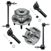Detroit Axle - 6PC Front Wheel Hub and Bearing Assembly with Sway Bar and Outer Tie Rod Kit for 1999 2000 2001 2002 2003 Ford Windstar