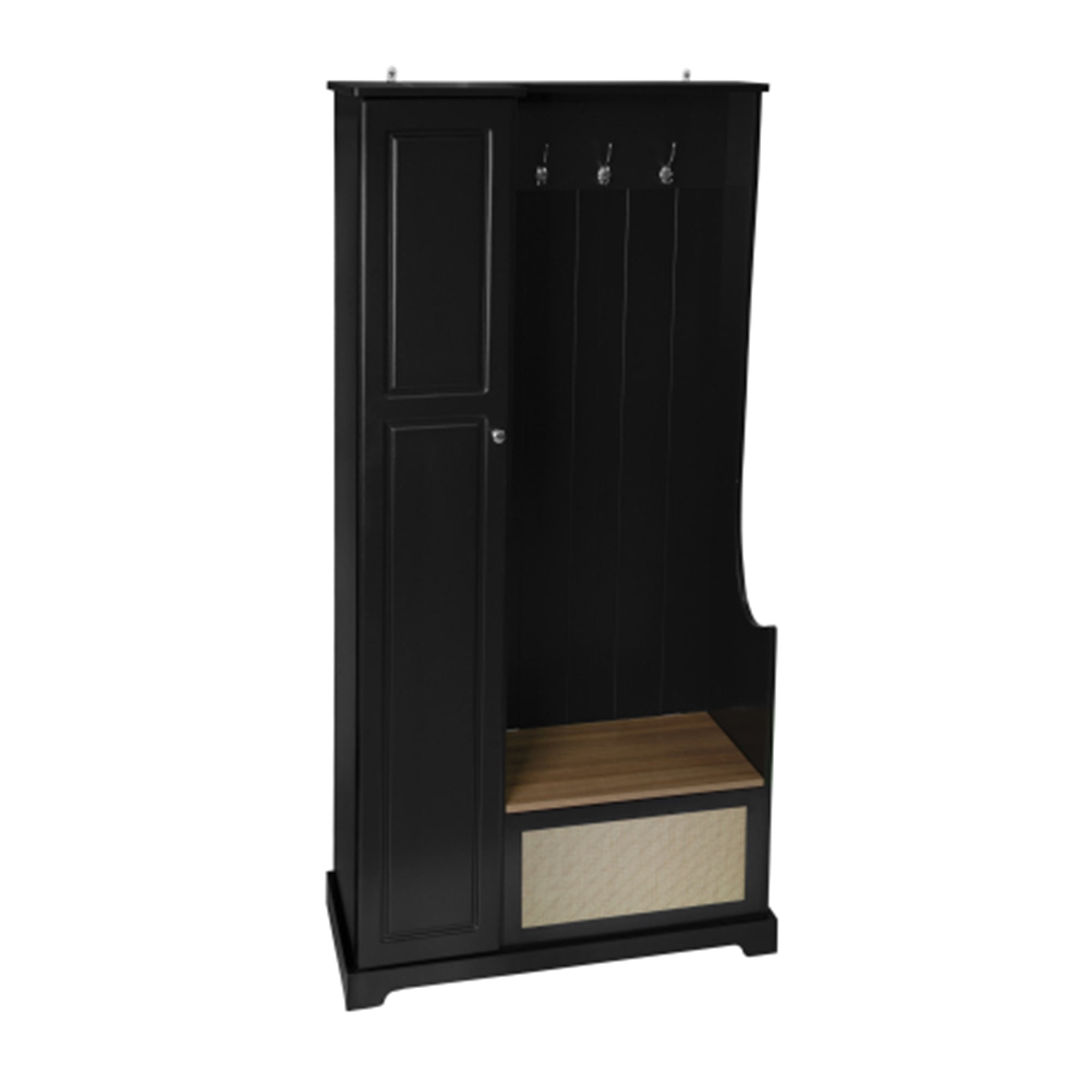 Kepooman 1 Door Closet, Storage Closet for Living Room, Office, Black Sideboard