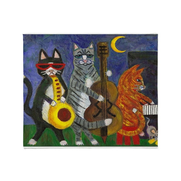 CafePress - Jazz Cats At Night Throw Blanket - Soft Fleece Throw Blanket, 50"x60" for All Ages