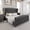 Grey, variant on VanAcc King Platform Bed Frame with Wingback Headboard, Cream