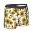 thumbnail image 3 of Fotbe Sunflowers and Bees Men’s Total Support Pouch Boxer Briefs, X-Temp Cooling, Moisture-Wicking Underwear, Regular, Long-leg and Trunk-Small, 3 of 9