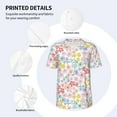thumbnail image 3 of Hirioo Retro Floral for Men's Baseball T-shirt Shirts Short Sleeve Casual Summer Button Stretch T Shirts,Size S-4XL-3X-Large, 3 of 7