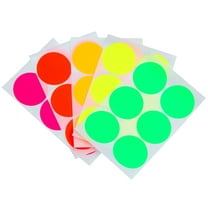 Royal Green Royal Green, Round 2" inch 5 Neon Flourescent Color Dot Stickers ,Write on Surface 50mm labels for Multi-purpose, 60 Pack