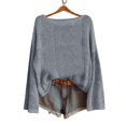 thumbnail image 2 of Gsakboxl Sweatshirt for Women Solid Boat Neck Long Sleeve Loose Knit Pullover Sweater, Soft Basic Casual Fall Travel Top, 2 of 4