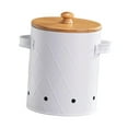 thumbnail image 5 of TISHITA Potato Storage Tins Food Storage Container Aerating Holes Kitchen Storage Canister Vegetables Storage Bin for Farmhouse Decor White Medium, 5 of 8
