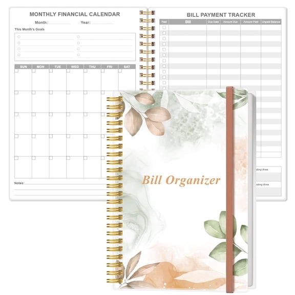 Bill Payment Tracker Notebook, Monthly Budget Planner with Expense Checklist, Financial Organizer for Personal or Business Use, 5.8 x 8.5 Inches, Pink