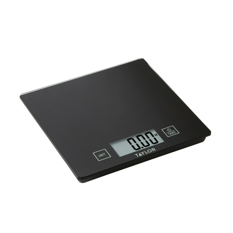 Taylor 11 lb Compact Glass Digital Kitchen and Food Scale, Black