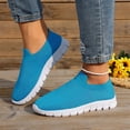 thumbnail image 6 of Domzle Walking Shoes Women Slip on Sneakers Non Slip Work Arch Support Tennis Plantar Fasciitis Orthopedic Breathable Mesh Comfortable Ladies Nursing Blue 42, 6 of 8