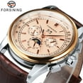 thumbnail image 2 of FORSINING  Retro Mechancial Watches Moon Phase  Movement Rose Gold Case Brown Leather Strap Luxury Automatic Mens Watch, 2 of 9