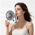 thumbnail image 4 of Thin Mini USB Rechargeable Card Fan USB Rechargeable Mini Desktop Fan With Phone LCD Display6 Speeds Strong Wind Portable Desk Fans For Offic, 4 of 6