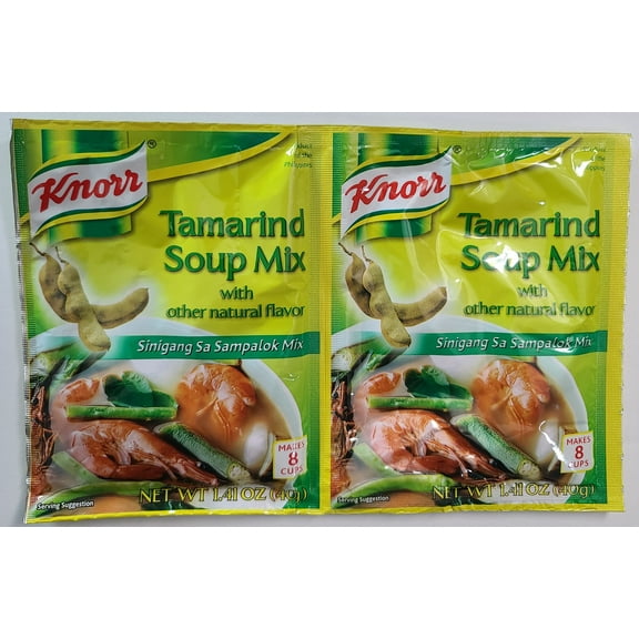 Knorr Tamarind Soup Mix with other natural flavor (Sinigang sa Sampalok Mix), Net Wt. 1.41oz (40g) - 2 pack