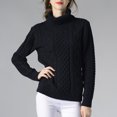 thumbnail image 4 of Suéter de mujer, jersey de cuello alto acanalado, ropa de otoño e invierno, manga larga, cálido, de punto, moda informal, 2024, 4 of 5