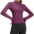 thumbnail image 2 of AINIYS Women's Zippered Yoga Jacket with Crop Top Set Slimming Activewear Shapewear for Workout Gym Fitness Daily Exercise Hot Pink XXL, 2 of 4