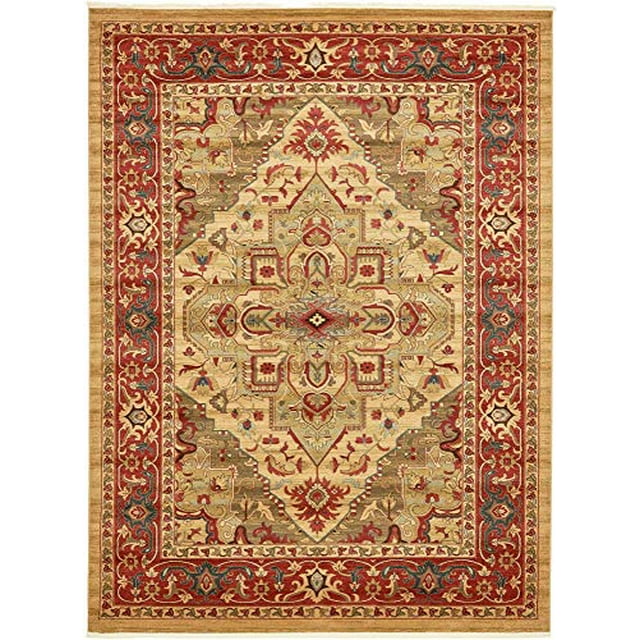 Unique Loom Sahand Collection Traditional Geometric Classic Tan Area Rug (10' 0 x 13' 0)