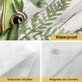 thumbnail image 4 of No Hook Shower Curtain with Snap in Liner, Watercolor Rustic Frog Leaves Plant Waterproof Bath Curtain Double Layers with See Through Top Window, Coffee Mushroom on Wooden Shower Curtains 72x84in, 4 of 9