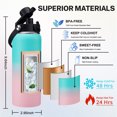 thumbnail image 2 of Insulated Water Bottles 18oz,Vacuum Stainless Steel Water Bottle(Cold for 48 Hrs),Kids Water Bottle with Straw/Spout Lids, Leak Proof & Non-BPA Water Flask, 2 of 9