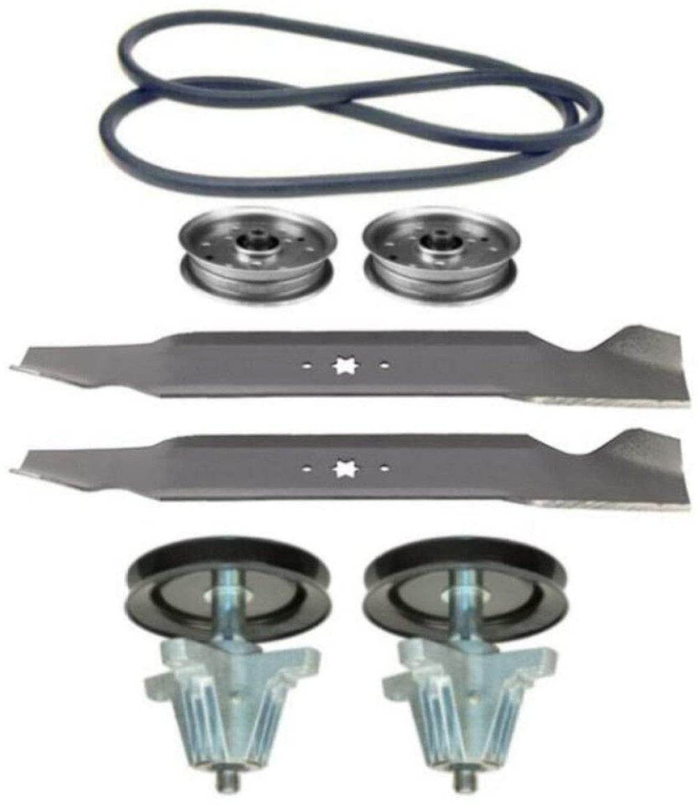TroyBilt Mower Deck Parts Rebuild Kit Spindle Assemblies Blades Belt