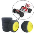 thumbnail image 1 of Paquete de 4 Neumáticos Hugo de goma 66mm para 144001 1:14 1:16 1:10 Crawler amarillo, 1 of 9