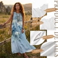 thumbnail image 6 of Xoenoiee Blooms Tree Leaf Print Summer Dresses for Women 2026 Cotton Linen Sleeveless Boho Round Neck A Line Flowy Spring Casual Maxi Dress Beach Vacation Pockets, S, 6 of 7