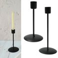 thumbnail image 4 of 2x Taper Candle Holder Candlestick Table Centerpiece Bathroom Ornament Black, 4 of 8