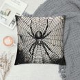 thumbnail image 2 of Happy Halloween Pillow Covers ,Skull Raven Crow Spider for Fall Decorations Pillow case Orange and Black Throw Pillows Decorative Couch Cushion Covers Indoor Outdoor Decor, 2 of 5