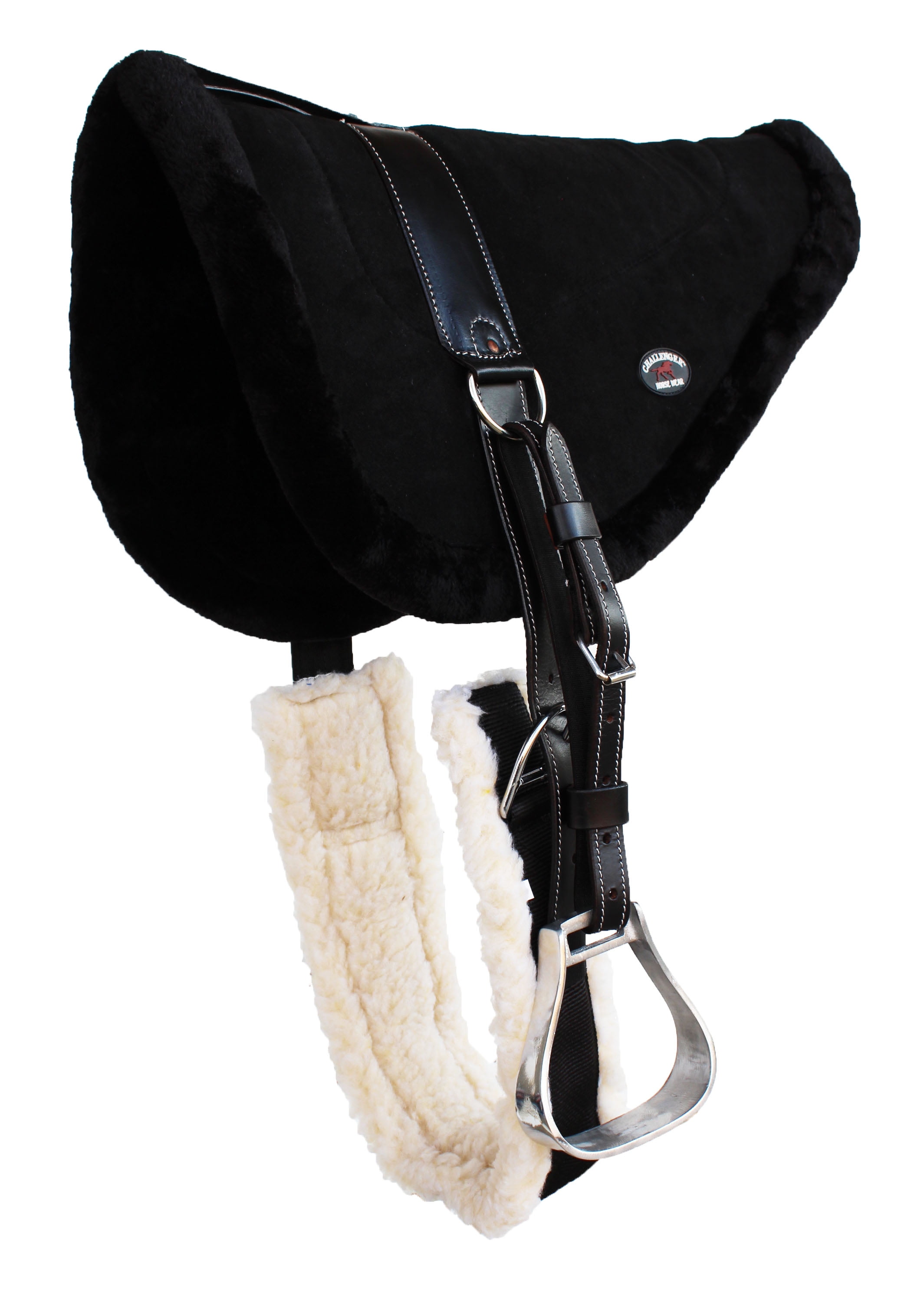 Horse SADDLE PAD WESTERN BAREBACK Suede Leather Girth Stirrups 39157161