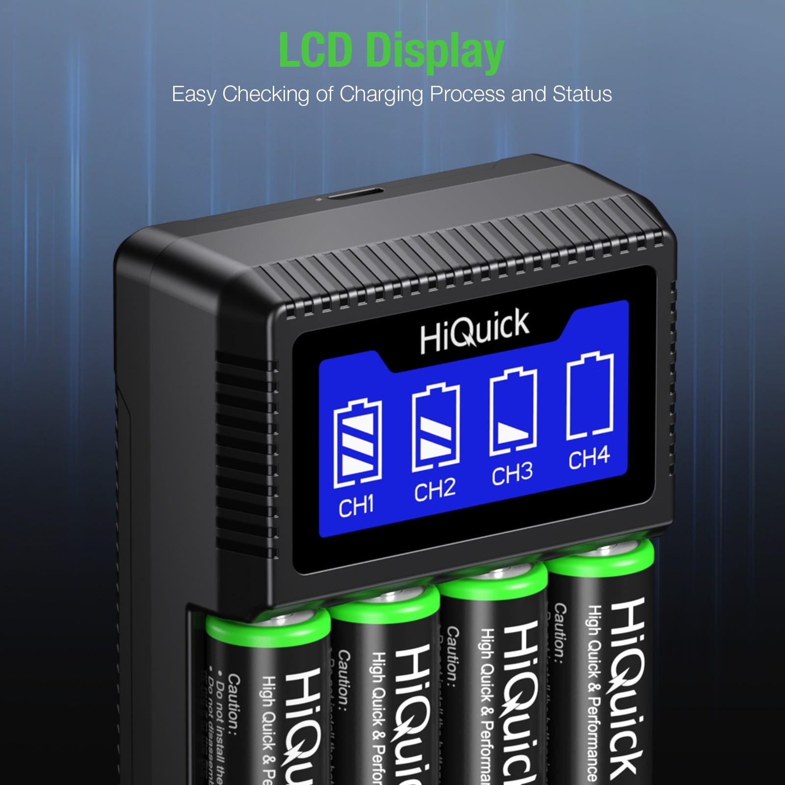 Hiquick AA AAA Rechargeable Batteries, General Purpose Battery, 12 Pack with USB Fast Charging Battery Charger