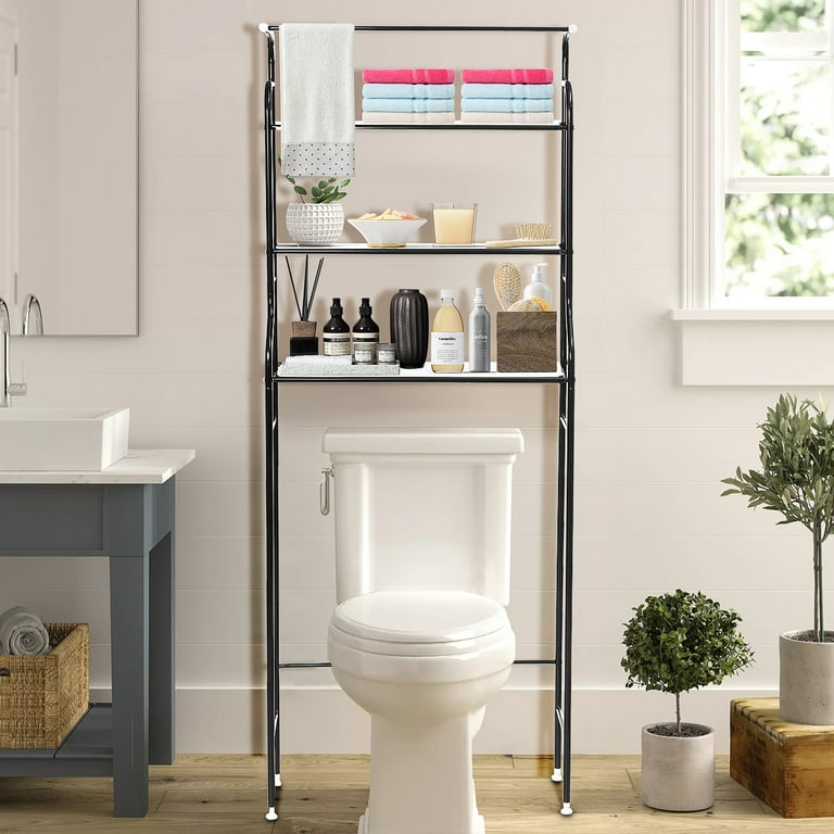 Over The Toilet Storage 3-Tier Bathroom Shelf 62*24*10 Inch Metal Bathroom  Organizer Over Toilet Bathroom Storage Rack