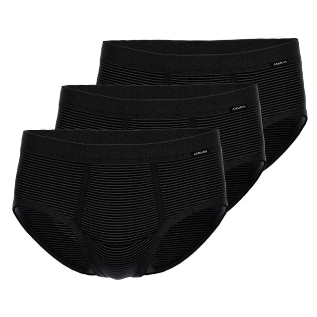 AMMANN calzoncillos hombre Pack de 3 - denim, bragueta, cintura suave, mezcla de algodón Antracita 2XL (XX-Large)