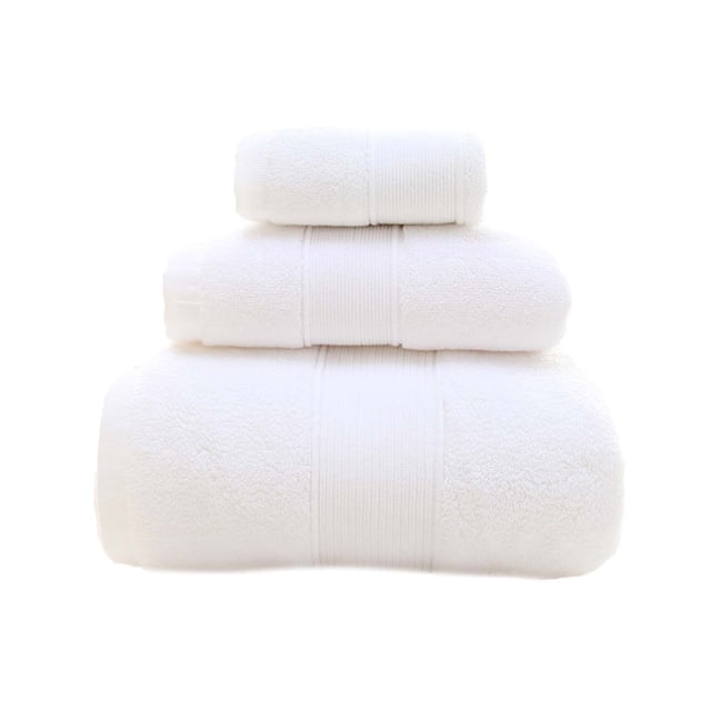 Long Staple Bath Towel Set Super Absorbent Soft Quick Drying 3 Piece Square Design for Spa and Home