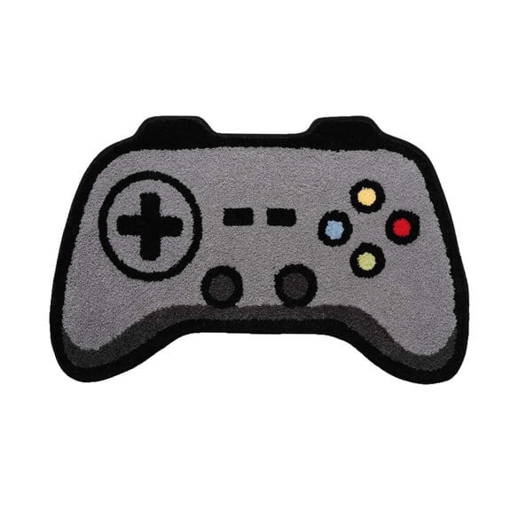 Gaming Carpet with Cartoon Console Controller Design Non Soft Absorbent Floor Mat for Indoor Game Room Use