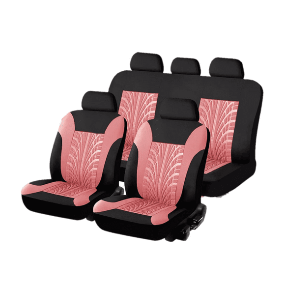Fundas De 5 Asientos De Auto Universal 9 Piezas Rosa y Negro
