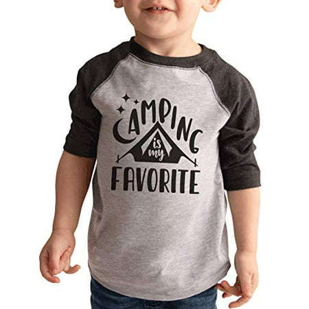 

7 ate 9 Apparel Kids Camping is My Favorite Grey Shirt