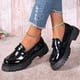 thumbnail image 5 of Xucatan Women's Patent Leather Tassel Loafers, Chunky Sole Slip-On Flat Shoes, Classic British Style Casual Shoes for Women, Plus Size Uniform Shoes Gift, 5 of 7