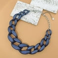 thumbnail image 3 of BOCAR Statement Chunky Acrylic Chain Link Choker Necklace Fashion Women Collar Necklaces Acrylic Resin Chain Necklace(N0097-Frosted Blue), 3 of 7