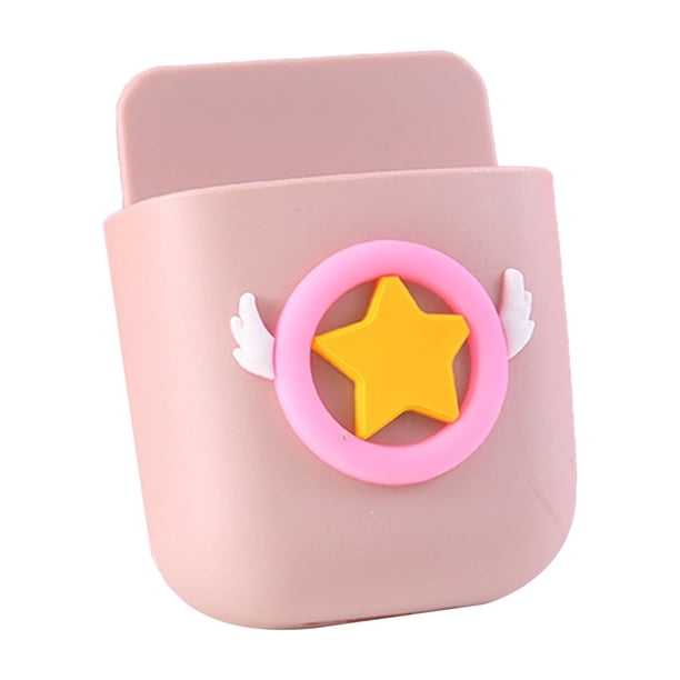 Linda caja de almacenamiento montada en la pared de dibujos animados para decoración del hogar (estrella rosa con ala pequeña)
