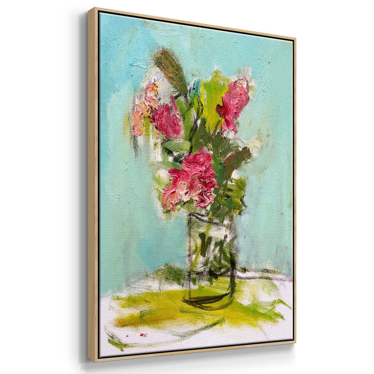 TURQUOISE LILLY Framed Premium Gallery Wrapped Canvas - Ready to Hang