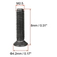 thumbnail image 3 of Uxcell M2.5 x 8mm Phillips Screw Fastener Black Zinc Plated 150 Pack, 3 of 5