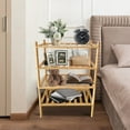 thumbnail image 5 of 4 Tier Bamboo Shoe Rack，Narrow Shoe Shelf for Closet，10 Pairs Shoe Storage Organizer for Entryway，Natural, 5 of 9