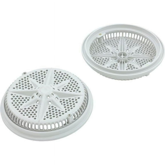 Main Drain Grate, Pent StarGuard, 8", 112gpm, Wht, qty 2, Shrt Rin