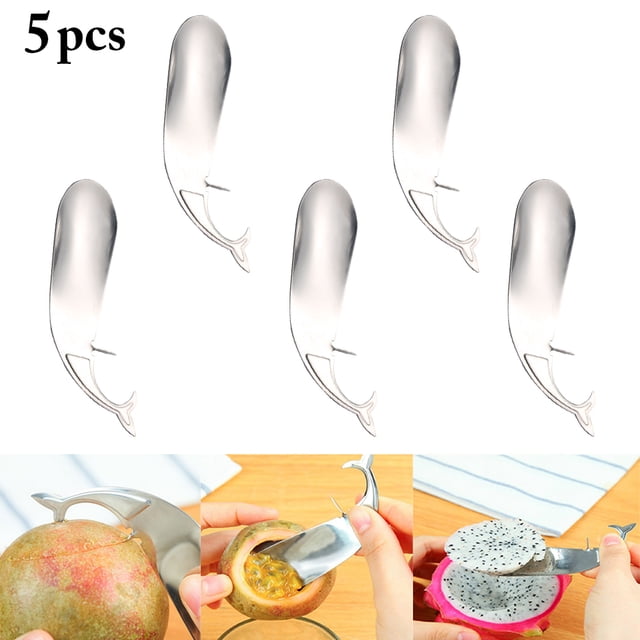 5 Pcs Cuillère à Fruits Multifonctionnelle en Acier Inoxydable Cuillère de Service Outil à Fruits