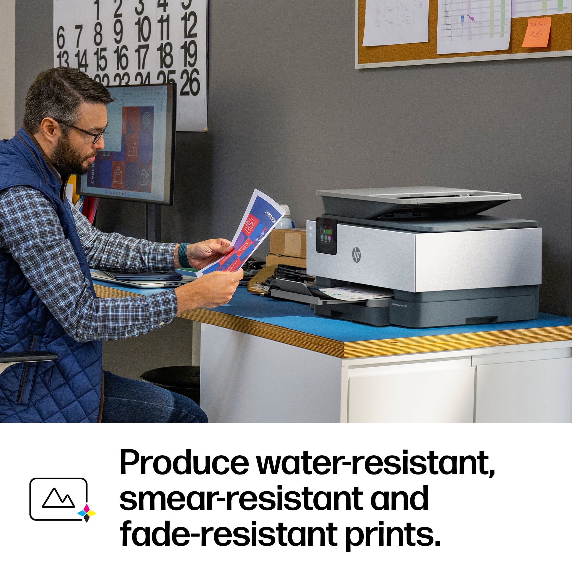 HP OfficeJet 9122 Wireless All-in-One Color Inkjet Printer, Scanner, Copier, Fax, 3mos Instant Ink