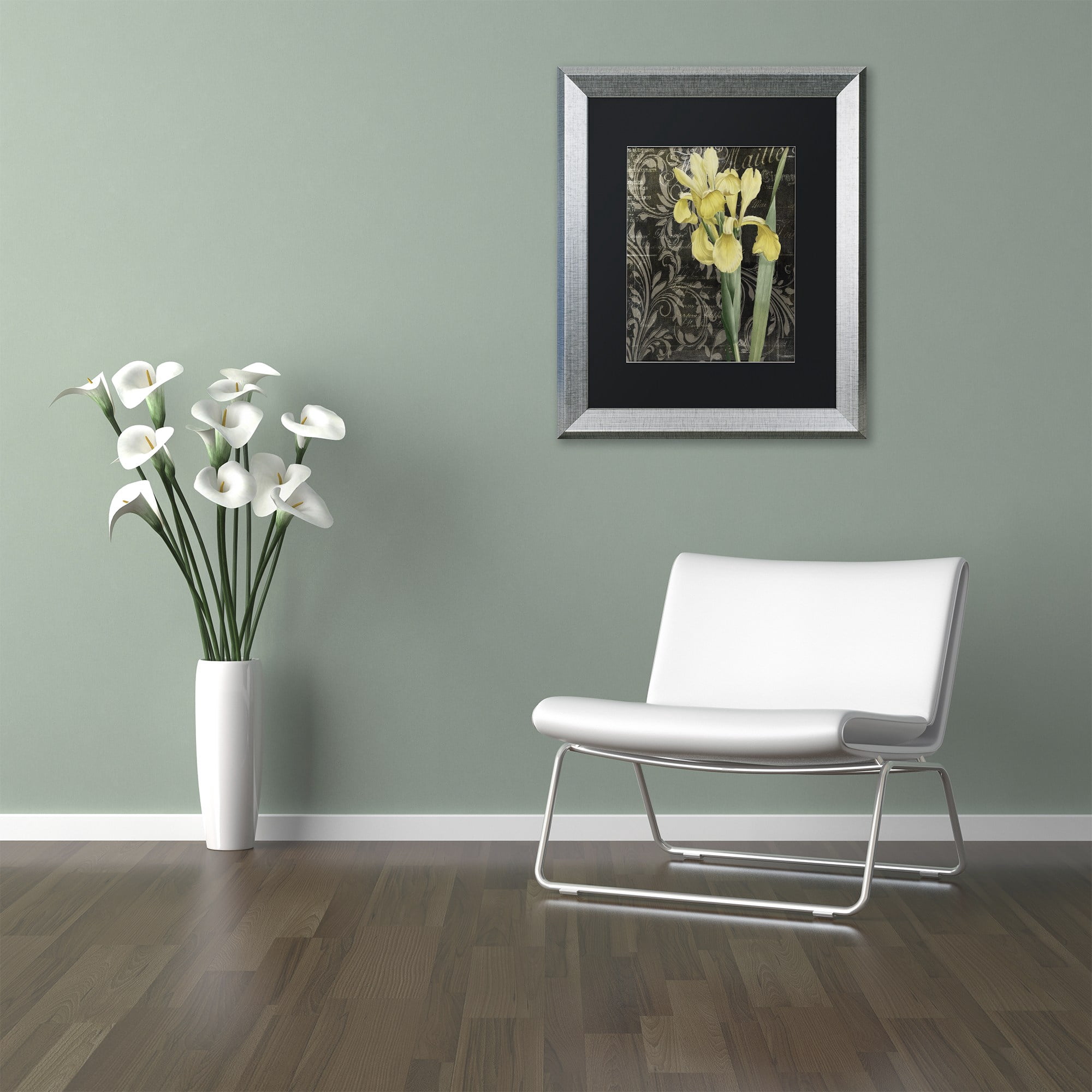 Trademark Fine Art "Ode to Yellow Flowers" Canvas Art by Color Bakery, Black Matte, Silver Frame