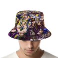 thumbnail image 4 of Aventura Bizarre de JoJo Sombrero bucket para adultos, gorra de protección solar, sombrero de pescador plegable para viajes al aire libre, pesca y actividades de verano, 4 of 6