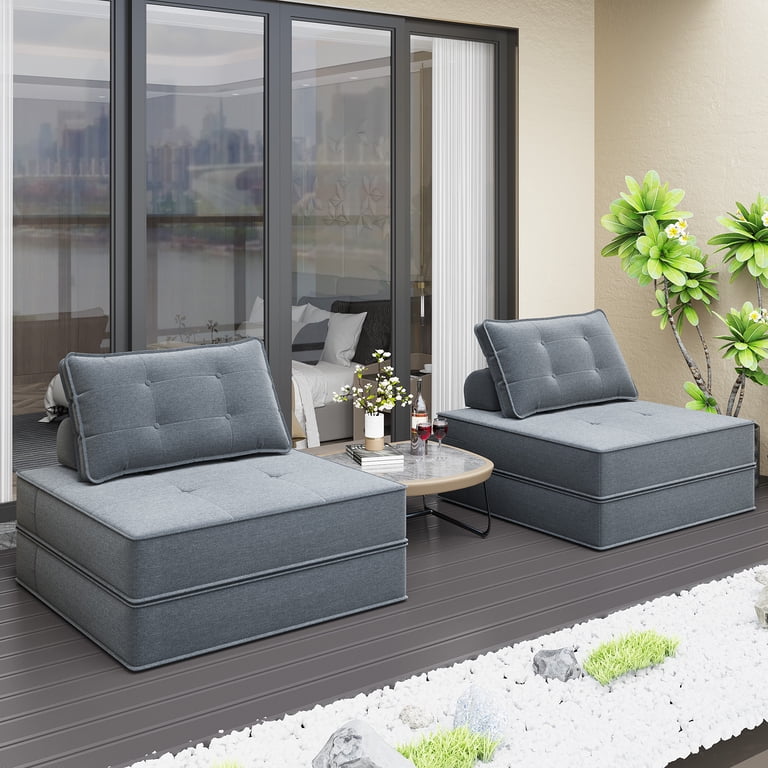 HNEBC Convertible Folding Sofa Bed, Twin Size Sleeper Chair, Dark