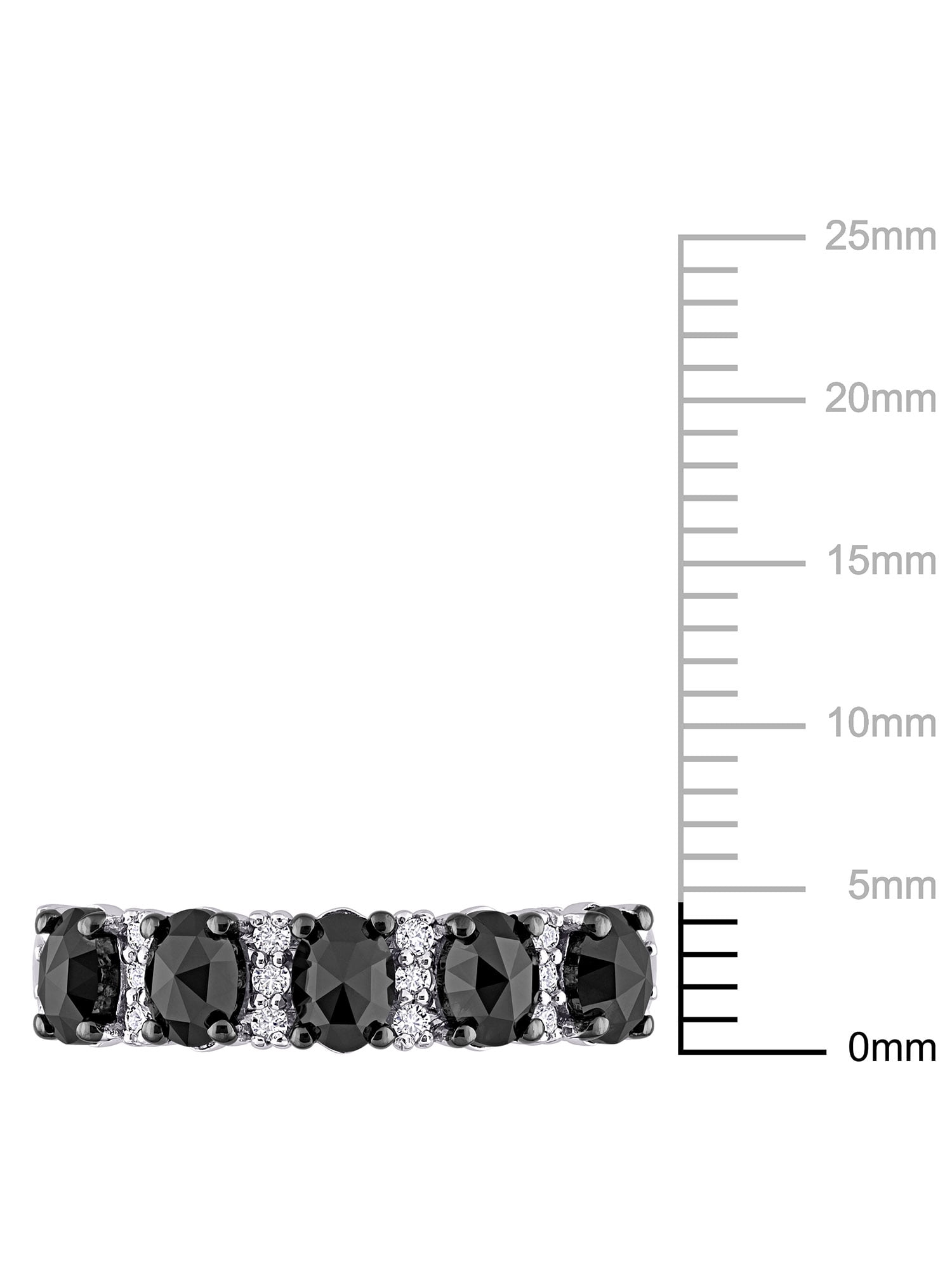Everly Women's Created Moissanite and Black Diamond 10k White Gold Ring